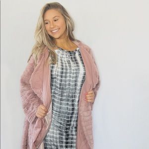 Women’s wrap bath robe minky silky fuzzy